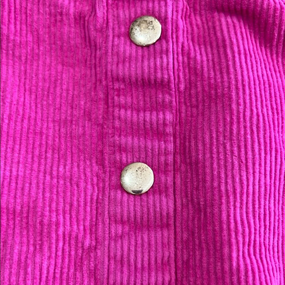 Isaac Mizrahi Pink Corduroy Button-Front Skirt - Picture 3 of 6